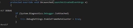 FrameRateCounter be- &eacute;s kikapcsol&aacute;sa az App.xaml.cs-ben